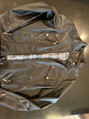 Jou Jou Black Faux Leather Motorcycle Jacket
